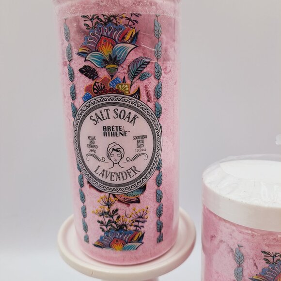 Calming Lavender Spa Salt Soak Soothing Bath Salts Set of 2 Stocking Stuffer - Picture 2 of 4